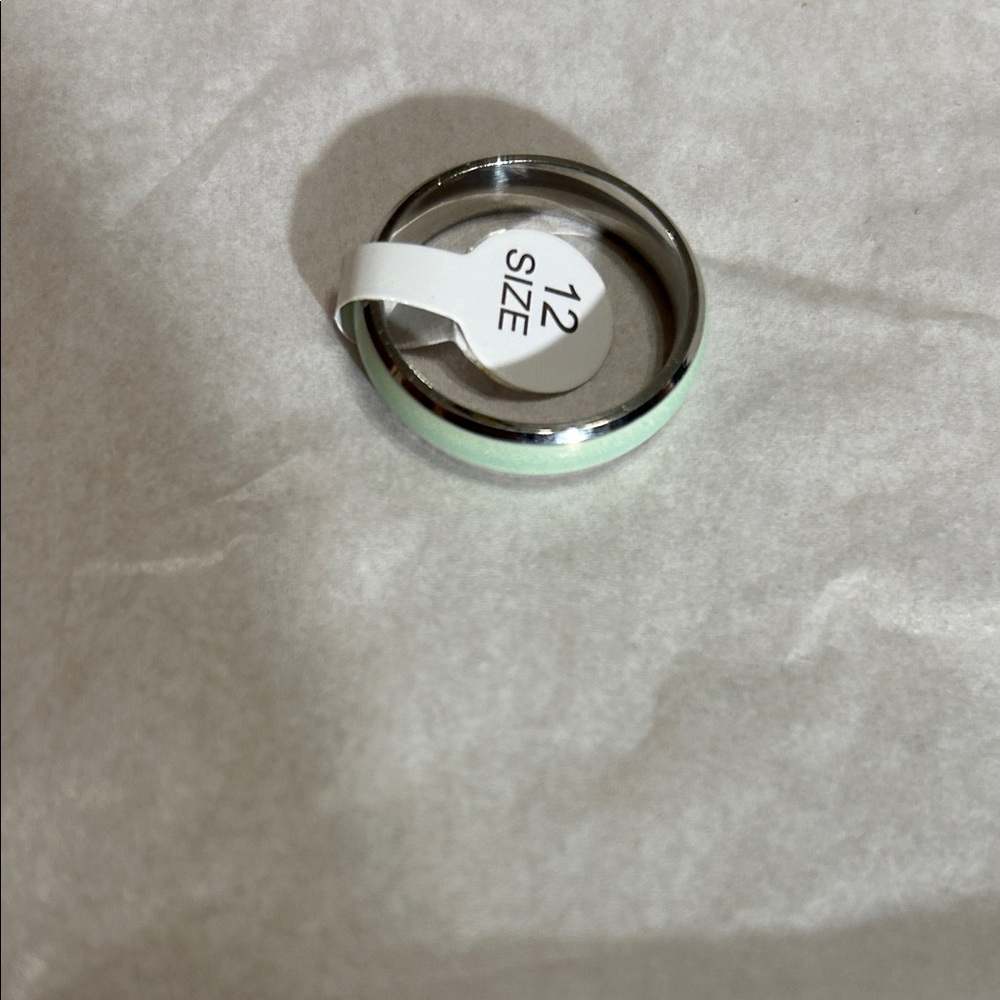 Stainless Steel Mint Green Size 12 Men’s Wedding Ring  Never worn